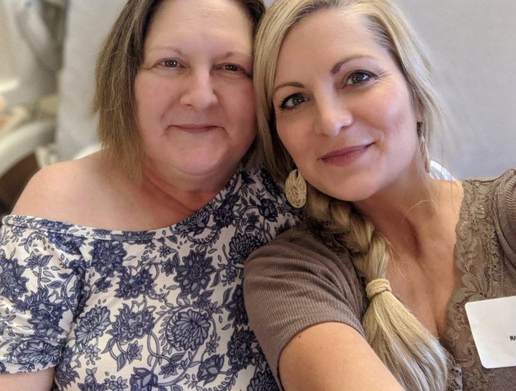 Mother and daughter during chemo treatment