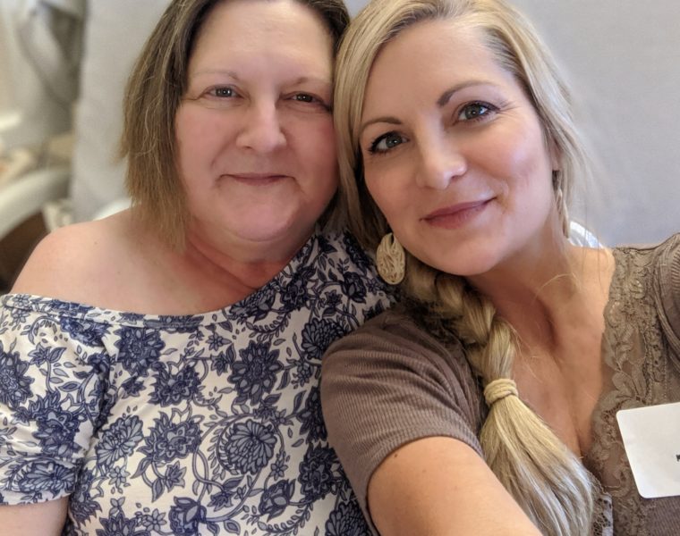 Mother and daughter during chemo treatment