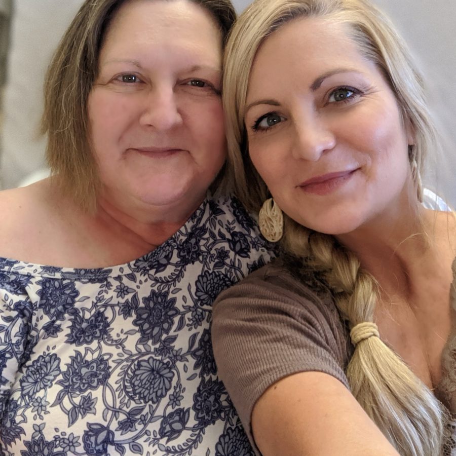 Mother and daughter during chemo treatment
