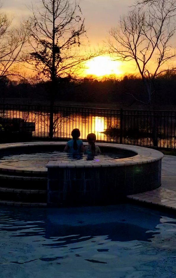 little girls in hot tub